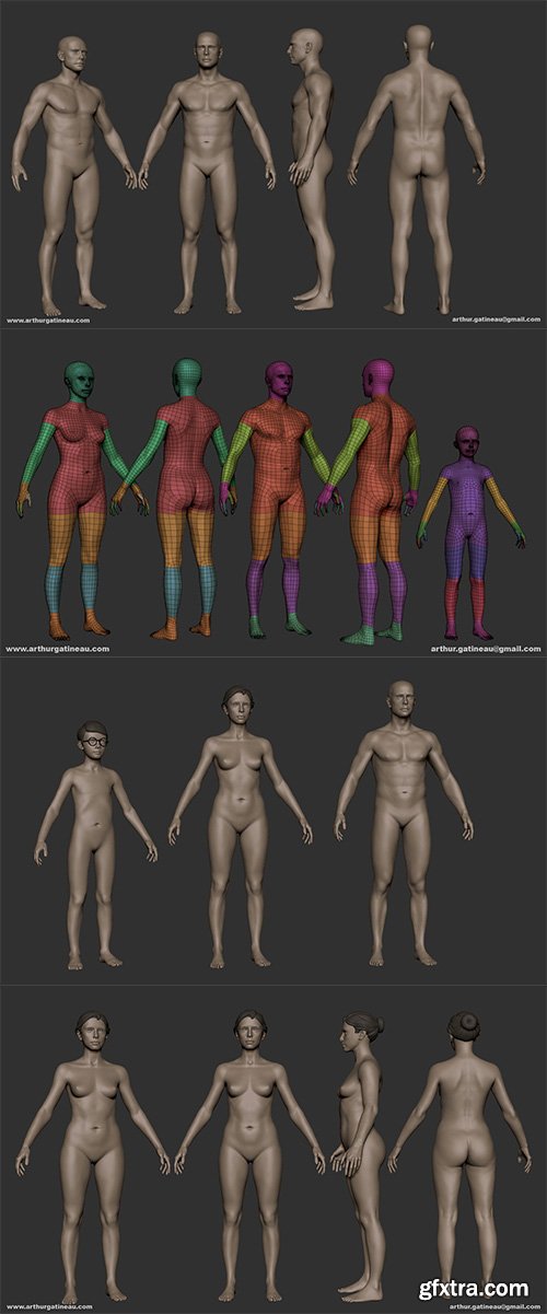 Cgtrader  - Basemesh pack Low-poly 3D model