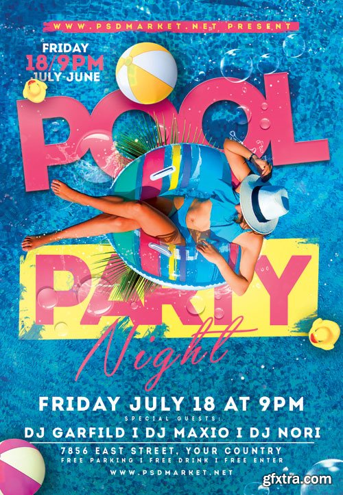 POOL PARTY EVENT FLYER – PSD TEMPLATE