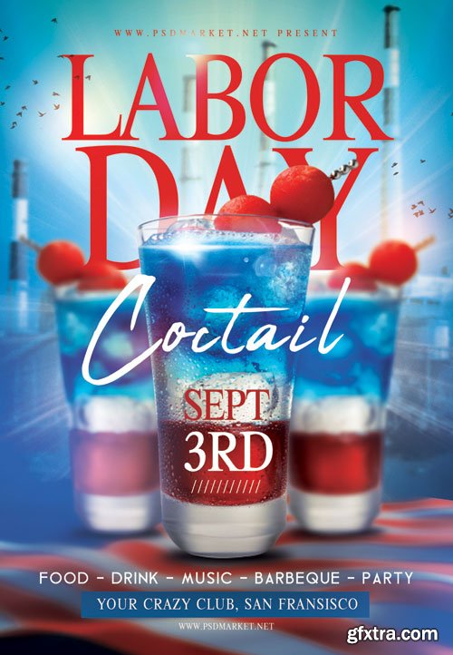 LABOR DAY COCTAIL FLYER – PSD TEMPLATE