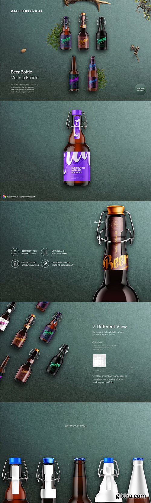 Beer Bottle Mockup Bundle Beer Bottle Mockup Bundle