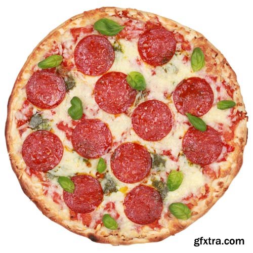 Pizza Salami Isolated - 7xJPGs