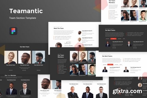 Teamantic - Team Section Kit For Photoshop Figma Sketch
