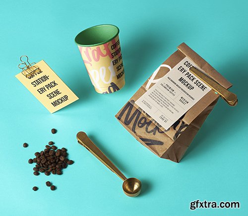 Coffee Psd Stationery Scene Mockup Coffee Psd Stationery Scene Mockup