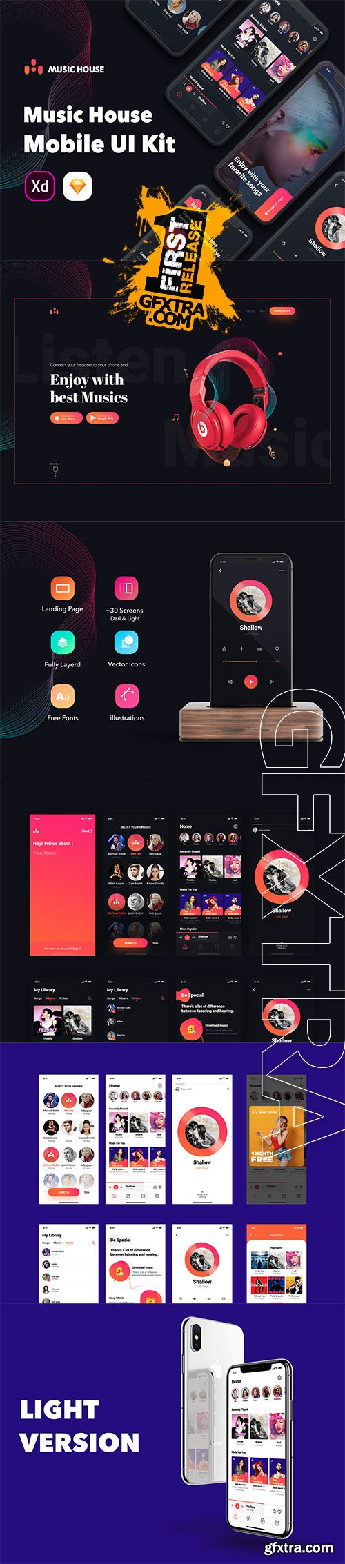 Music House Mobile UI Kit Music House Mobile UI Kit
