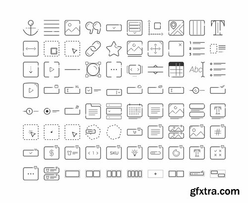 Website Page Builder Icon Pack – 80 Vector Icons