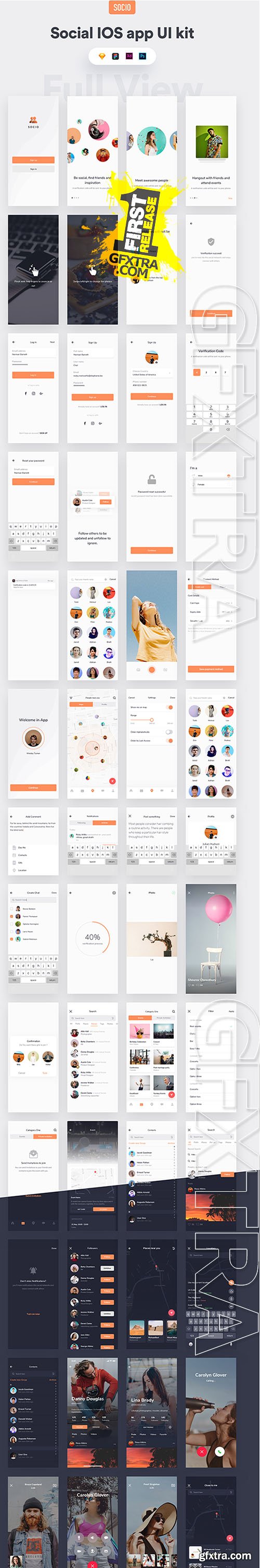 Socio IOS app ui kit Socio IOS app ui kit