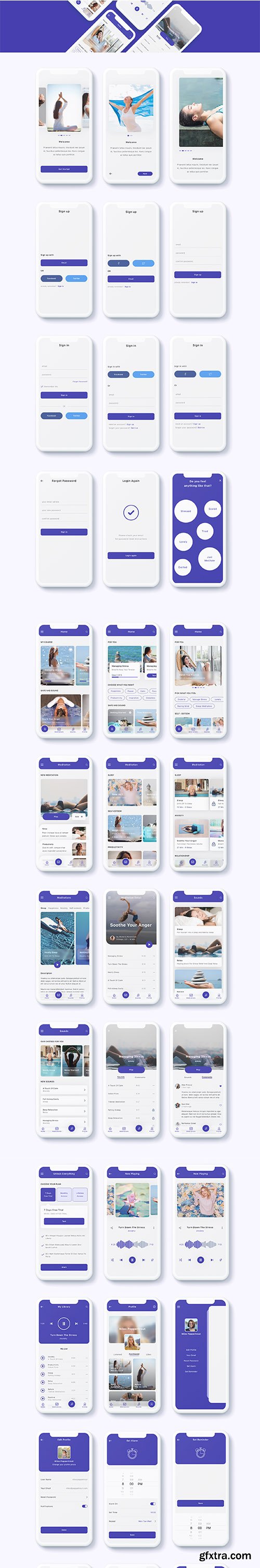 Neco - Meditation and ASMR App Ui Kit Neco - Meditation and ASMR App Ui Kit