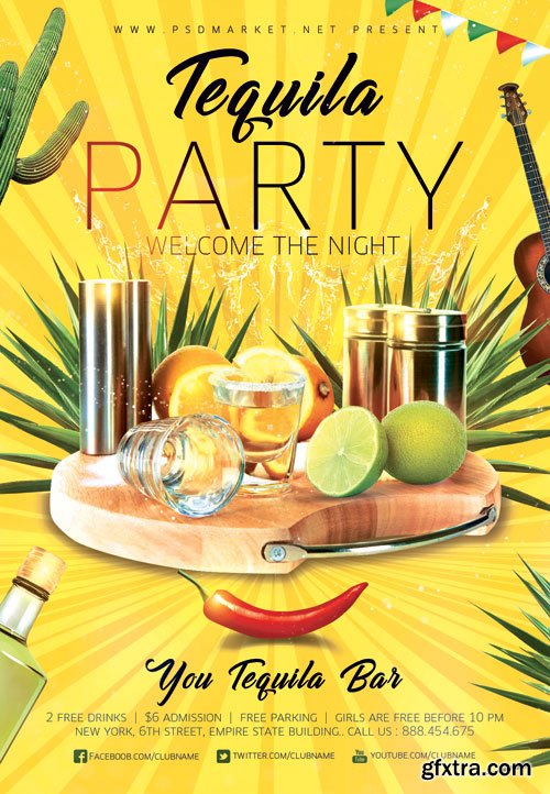 TEQUILA PARTY – PREMIUM FLYER PSD TEMPLATE