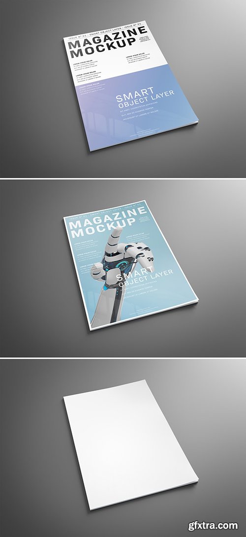 Magazine Cover on Gray Mockup 259240107