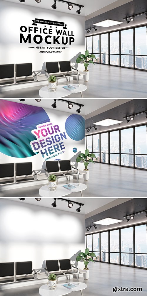 Blank Wall in Waiting Room Office Mockup 259240172