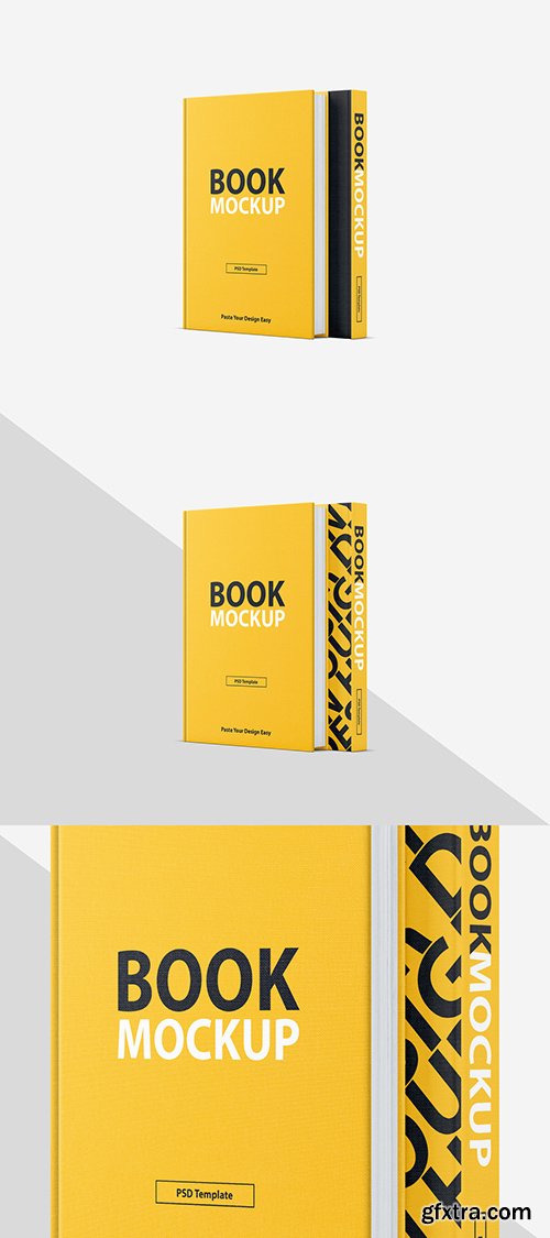 2 Textured Book Covers Mockup 257928161