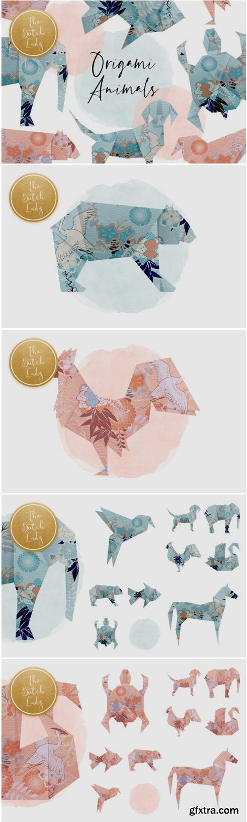Origami Animals Clipart Set 1472761