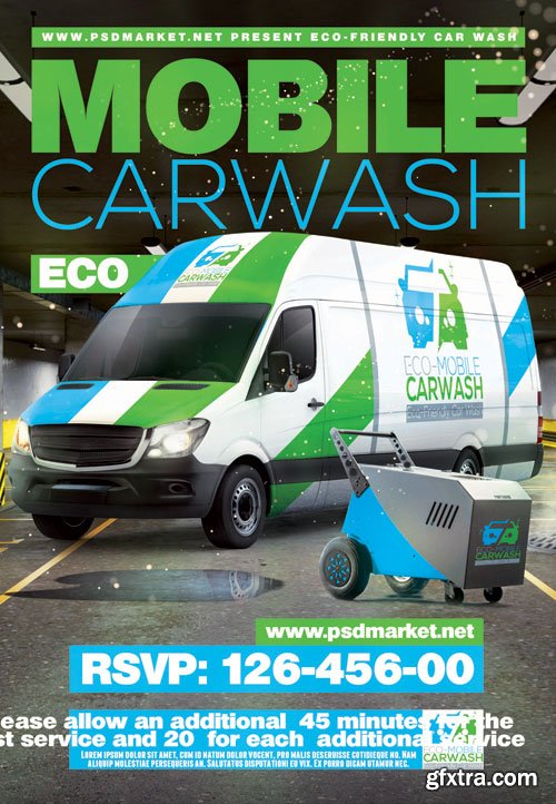 MOBILE CAR WASH PREMIUM FLYER PSD TEMPLATE » GFxtra