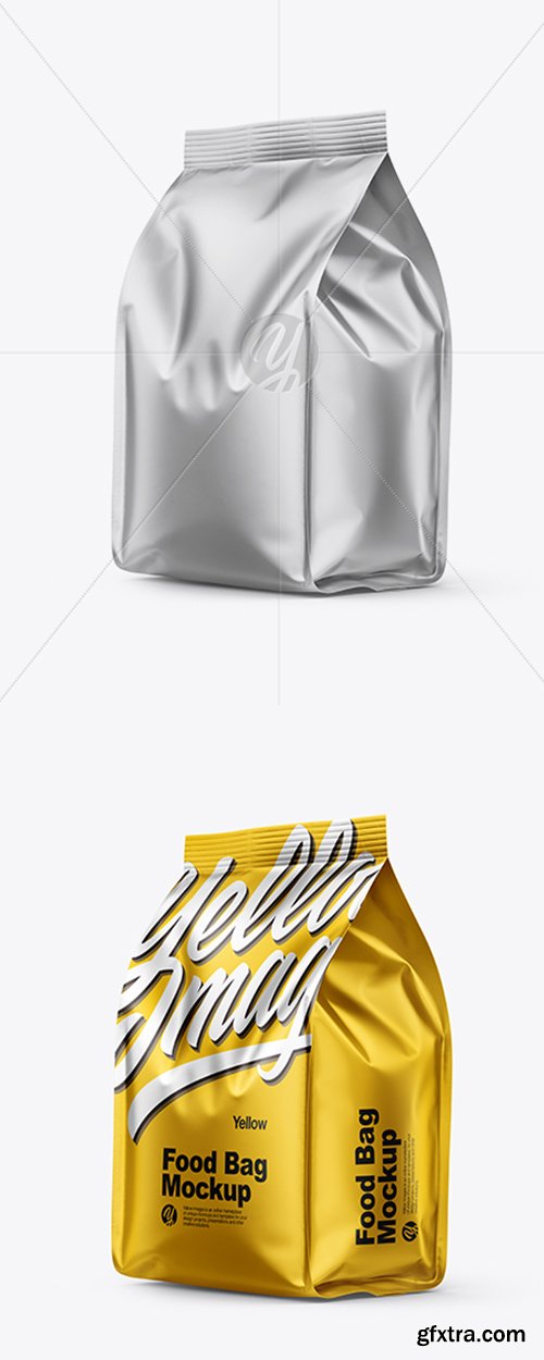 Matte Metallic Food Bag Mockup 38651 Matte Metallic Food Bag Mockup 38651