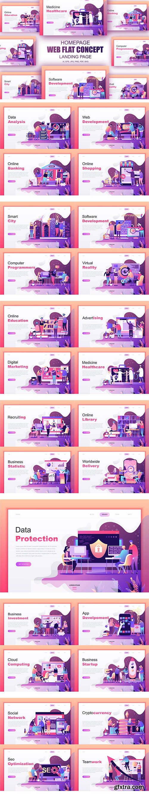 BIG Collection Landing Page Template Flat Concept BIG Collection Landing Page Template Flat Concept