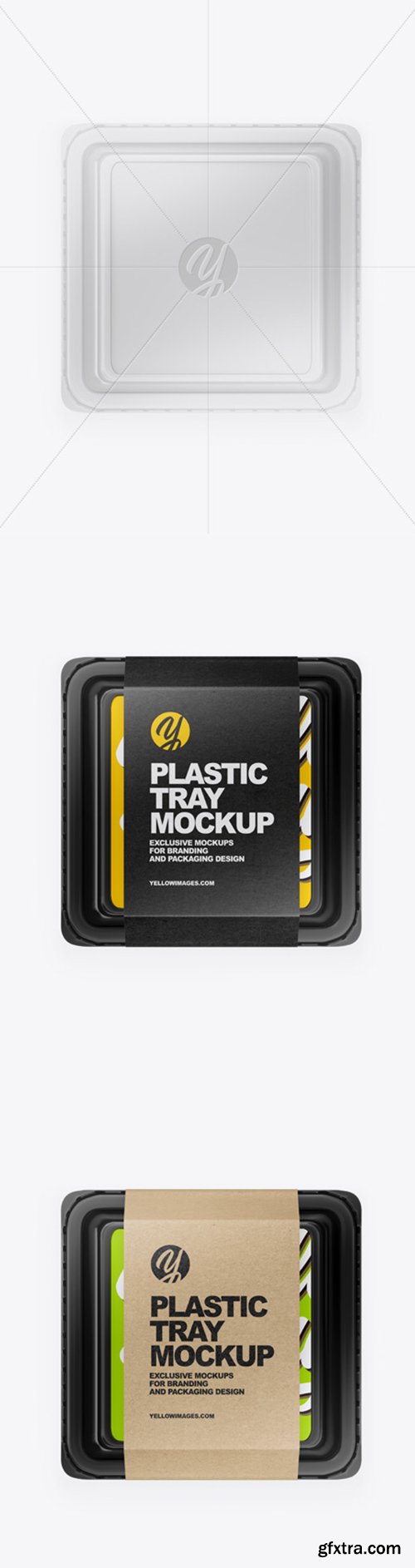 Plastic Tray with Paper Label Mockup 42986