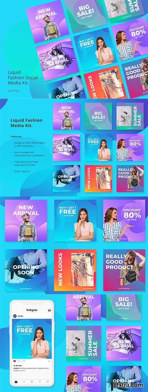 Social Media Kit Fashion Liquid Background Social Media Kit Fashion Liquid Background