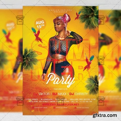 Summer Party on the Beach – Seasonal A5 Template