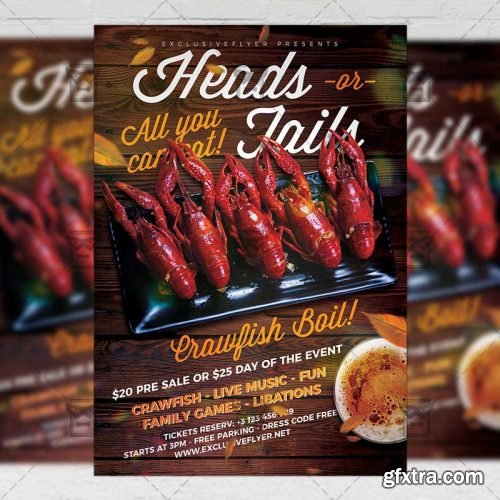 Massive Crawfish Boil Flyer – Food A5 Template