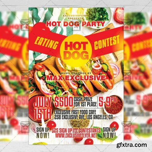 Hot Dog Eating Contest – Food A5 Template Hot Dog Eating Contest – Food A5 Template