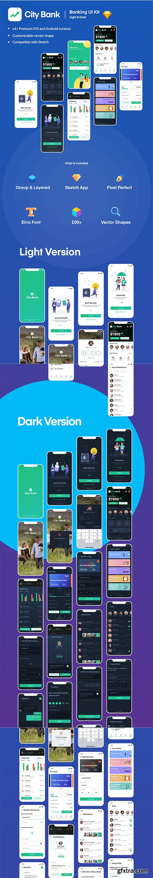 City Bank Light and Dark App UI Kit