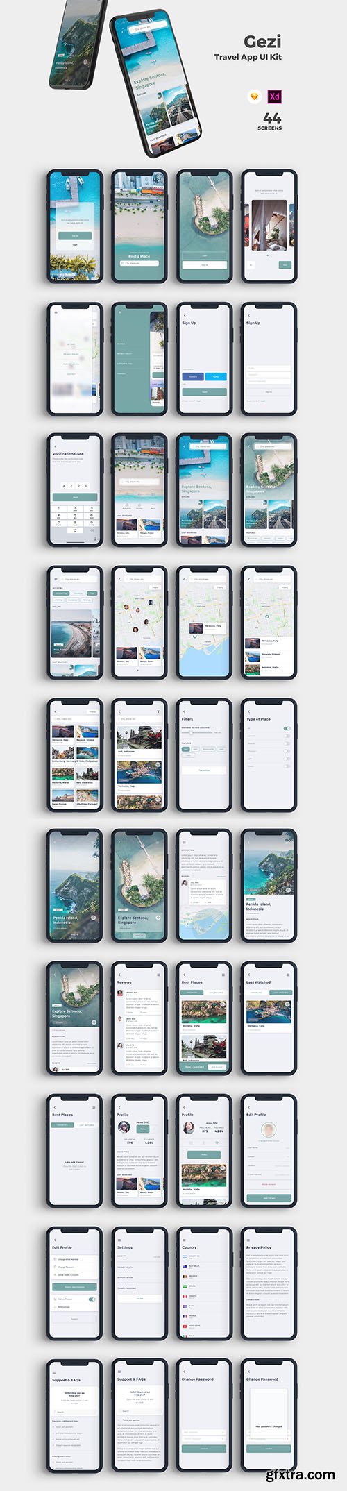 Gezi Travel App UI Kit Gezi Travel App UI Kit