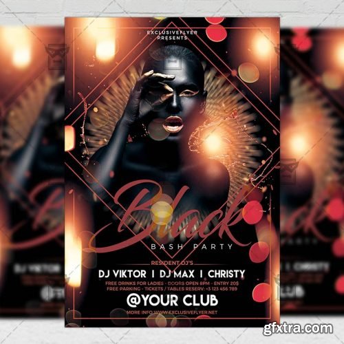 Black Bash Party Flyer – Club A5 Template