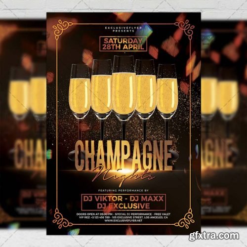 Champagne Nights Flyer – Club A5 Template