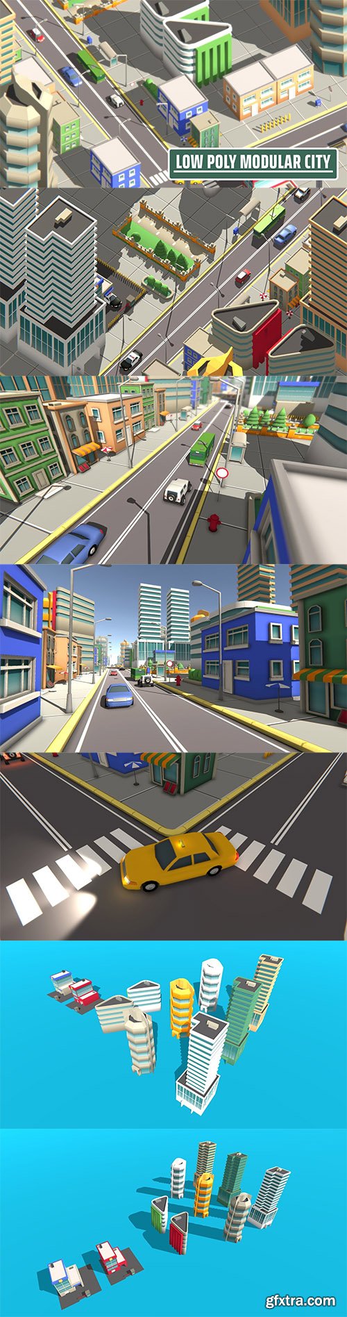 Cgtrader - Low Poly Modular City Pack Low-poly 3D model