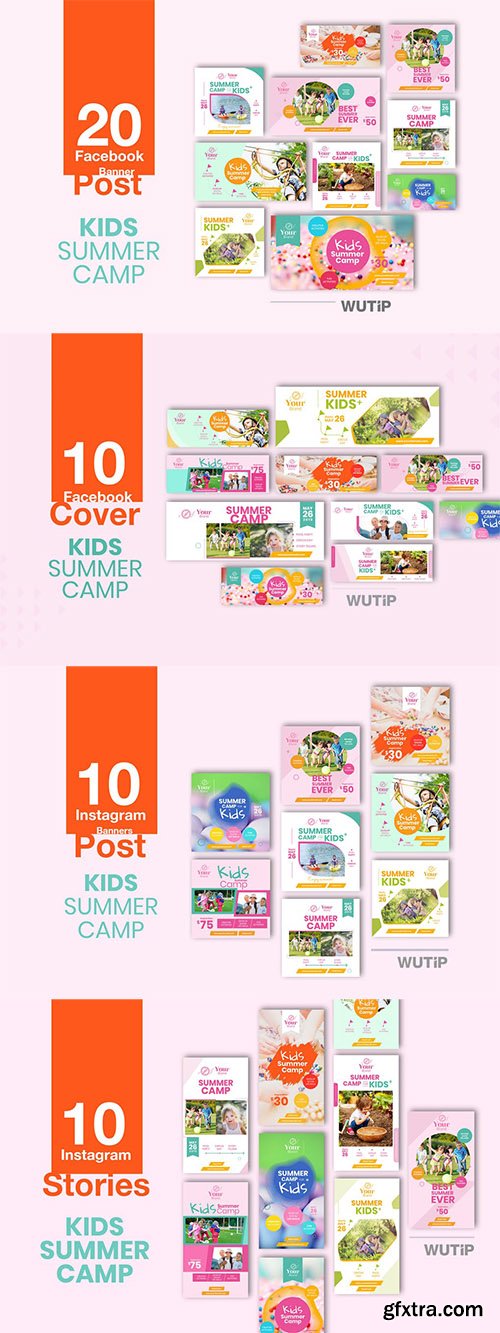 Facebook Covers, Banners and  Instagram Stories - Kids Summer Camp