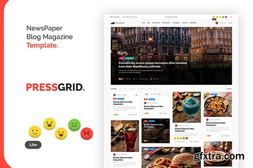 PressGrid Nice Newspaper Reaction Design Template