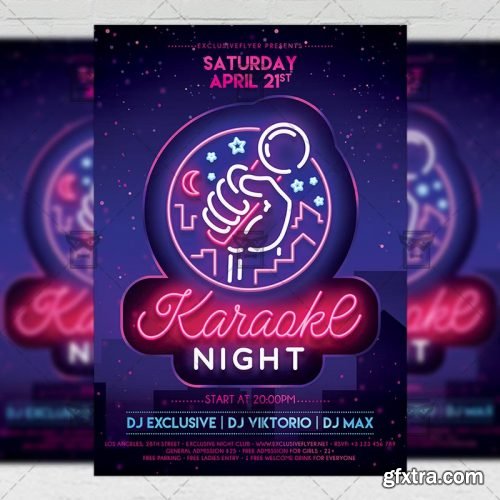Karaoke Night Flyer – Club A5 Template