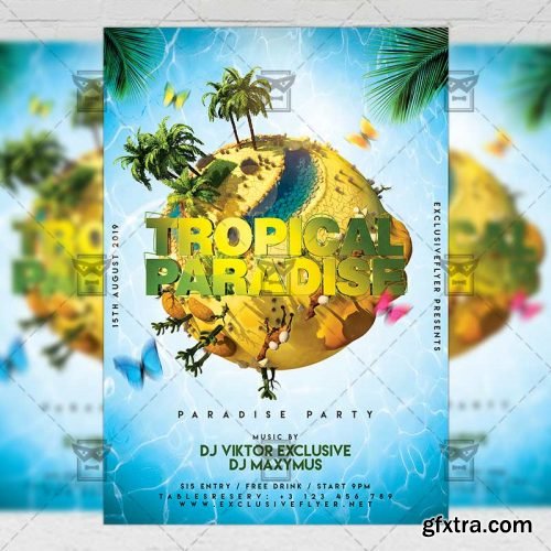Tropical Paradise Party Flyer – Seasonal A5 Template
