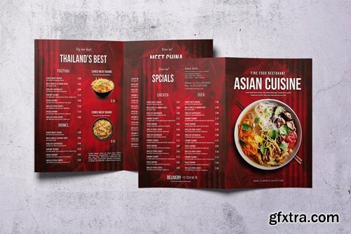 Asian Bifold A4 & US Letter Food Menu V2