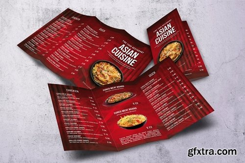 Asian Trifold A4 & US Letter Food Menu V2