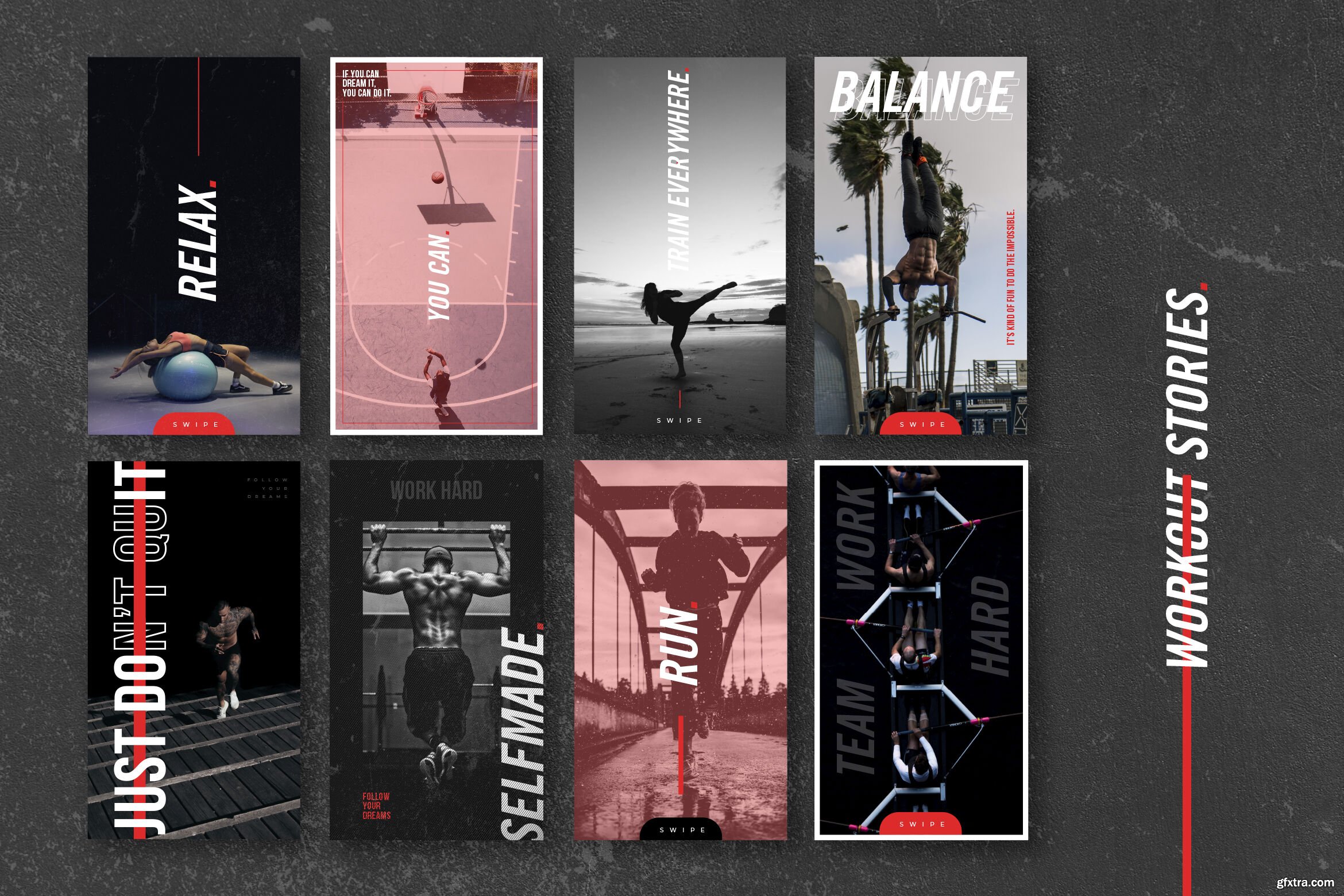 Workout Social media Template, instagram template sport, fitness » GFxtra