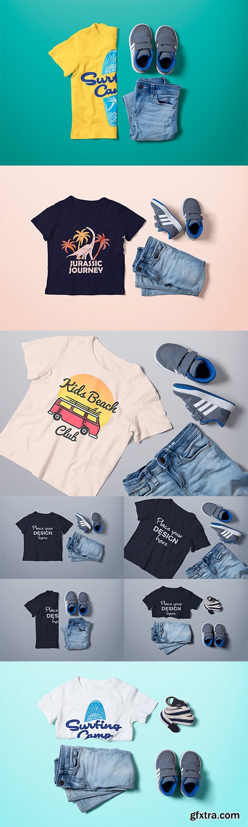 Crew Neck T-shirt Mock-up Boys Version