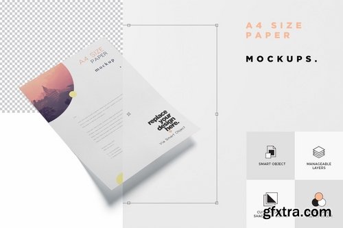 5 A4 Size Paper Mockups