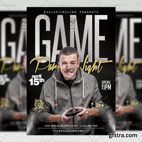 Game Party Night Flyer – Club A5 Template