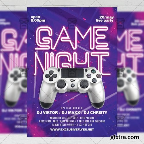 Game Night Flyer – Club A5 Template