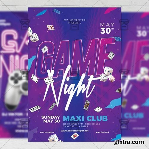 Game Party Flyer – Club A5 Template