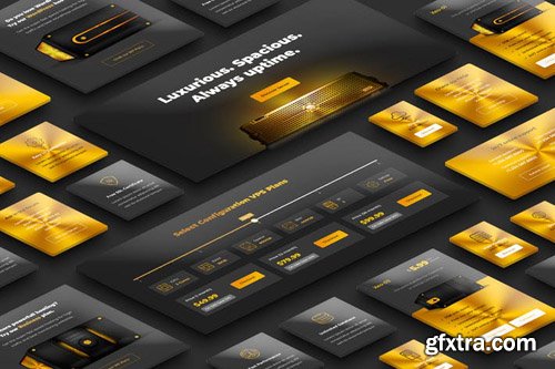 Gold Web Hosting UI Kits