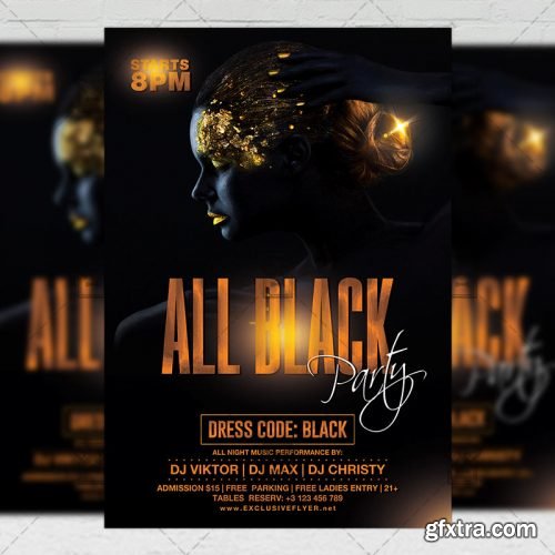 All Black Night Party Flyer – Club A5 Template All Black Night Party Flyer – Club A5 Template