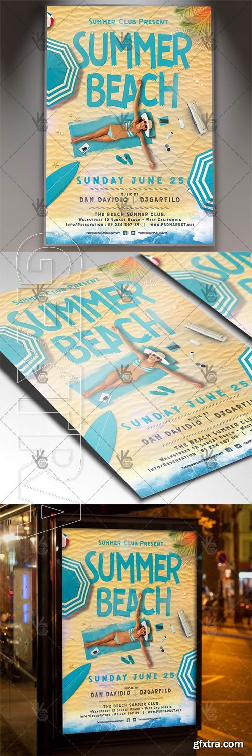 Summer Beach Weekend Premium Flyer Psd Template GFxtra