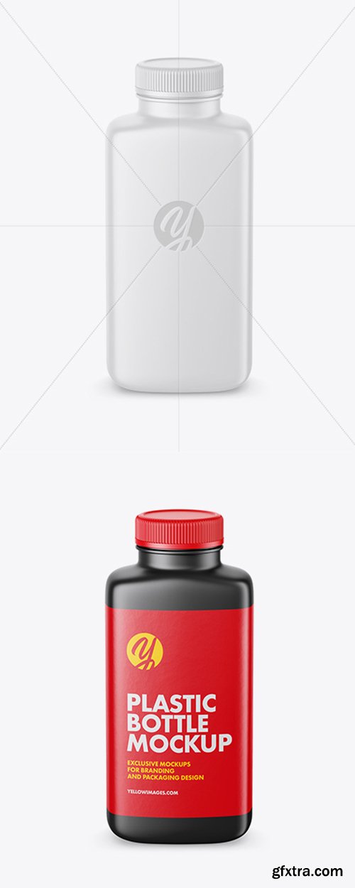 Matte Plastic Bottle Mockup - High-Angle Shot 42369