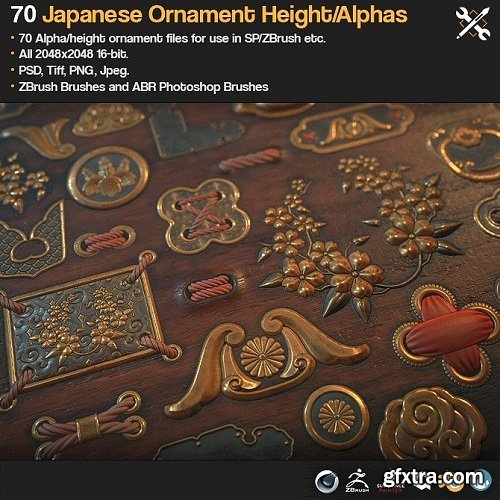 gumroad zbrush sp 70 japanese ornament alphas free download