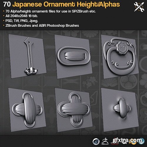 gumroad zbrush sp 70 japanese ornament alphas free download