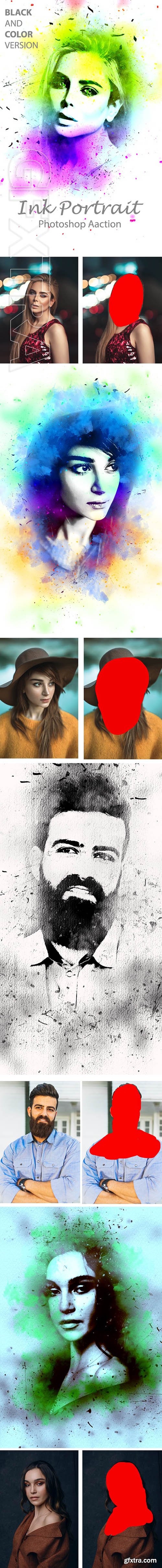 GraphicRiver - Ink Portrait Photoshop Action 23888119