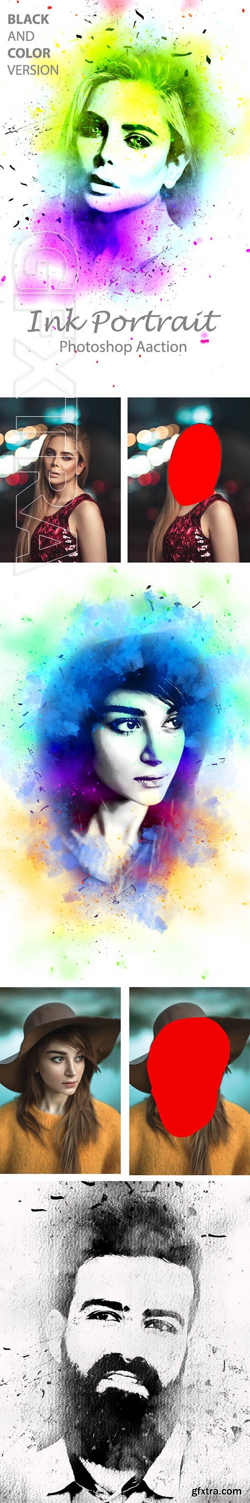 GraphicRiver - Ink Portrait Photoshop Action 23888119