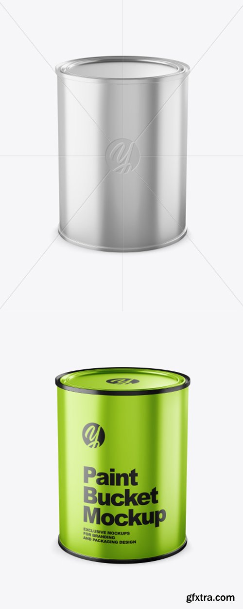 Metallic Paint Bucket Mockup 38352